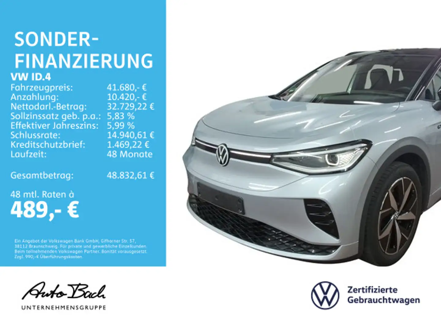 Volkswagen ID.4 GTX Navi LED Standhzg ACC CarPlay EPH DAB Silber - 2