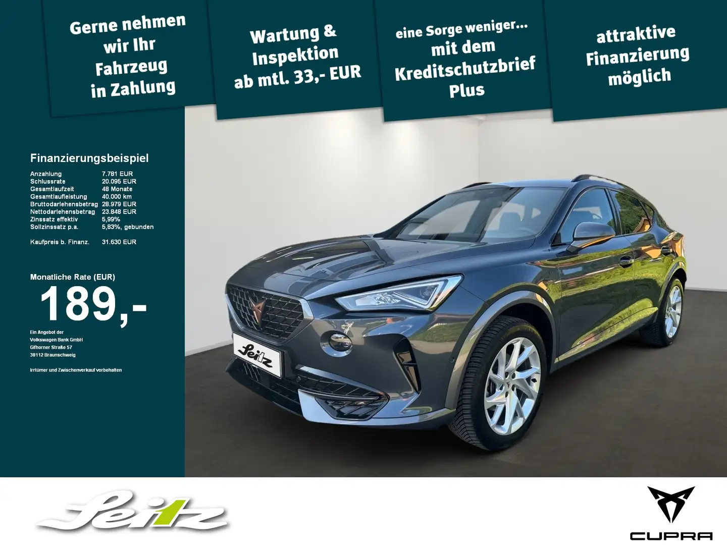 CUPRA Formentor 2.0 TSI 4Drive *LED*NAVI*KAMERA*SITZH* Grijs - 1