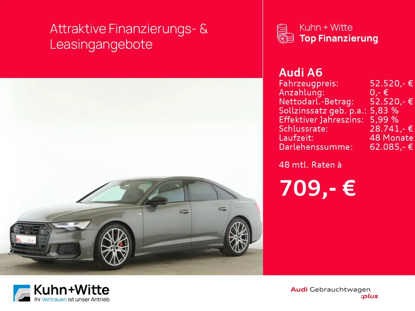 Audi A6 Lim. 55 TFSIe Advanced *Hybrid*B&O*Pano*Matri Grau - 1