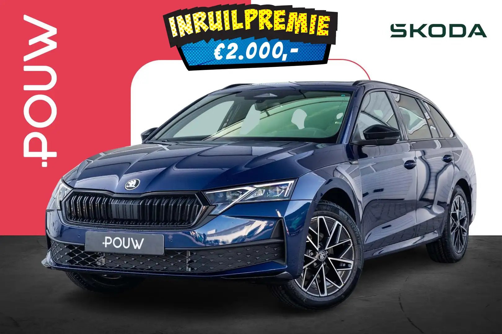 Skoda Octavia Combi 1.5 TSI 150pk MHEV Sportline Tour | Panorama Blauw - 1