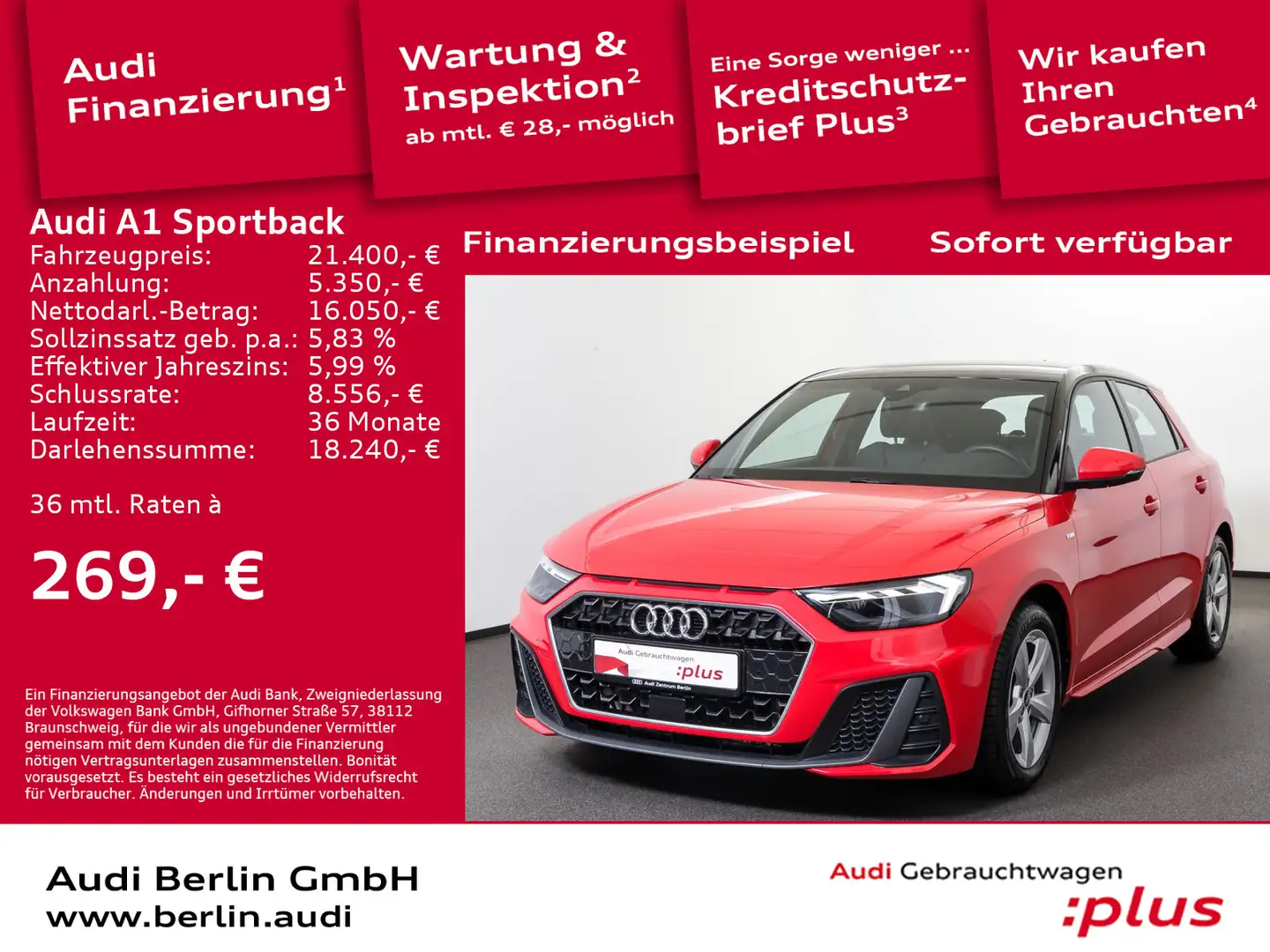 Audi A1 S line 30 TFSI S tr. SITZHZG PDC Rot - 1