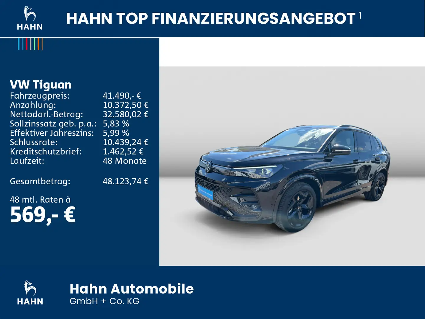 Volkswagen Tiguan 1.5eTSI DSG R-Line AHK 360° IQ.LIGHT NAVI Schwarz - 2