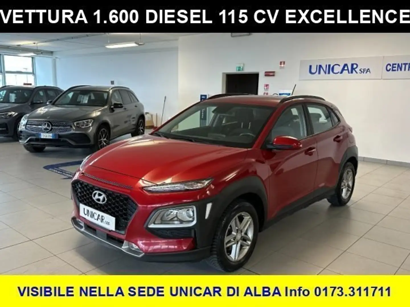 Hyundai KONA 1.600 DIESEL 115 CV X-TECH + 4 GOMME ANTI NEVE Rosso - 1
