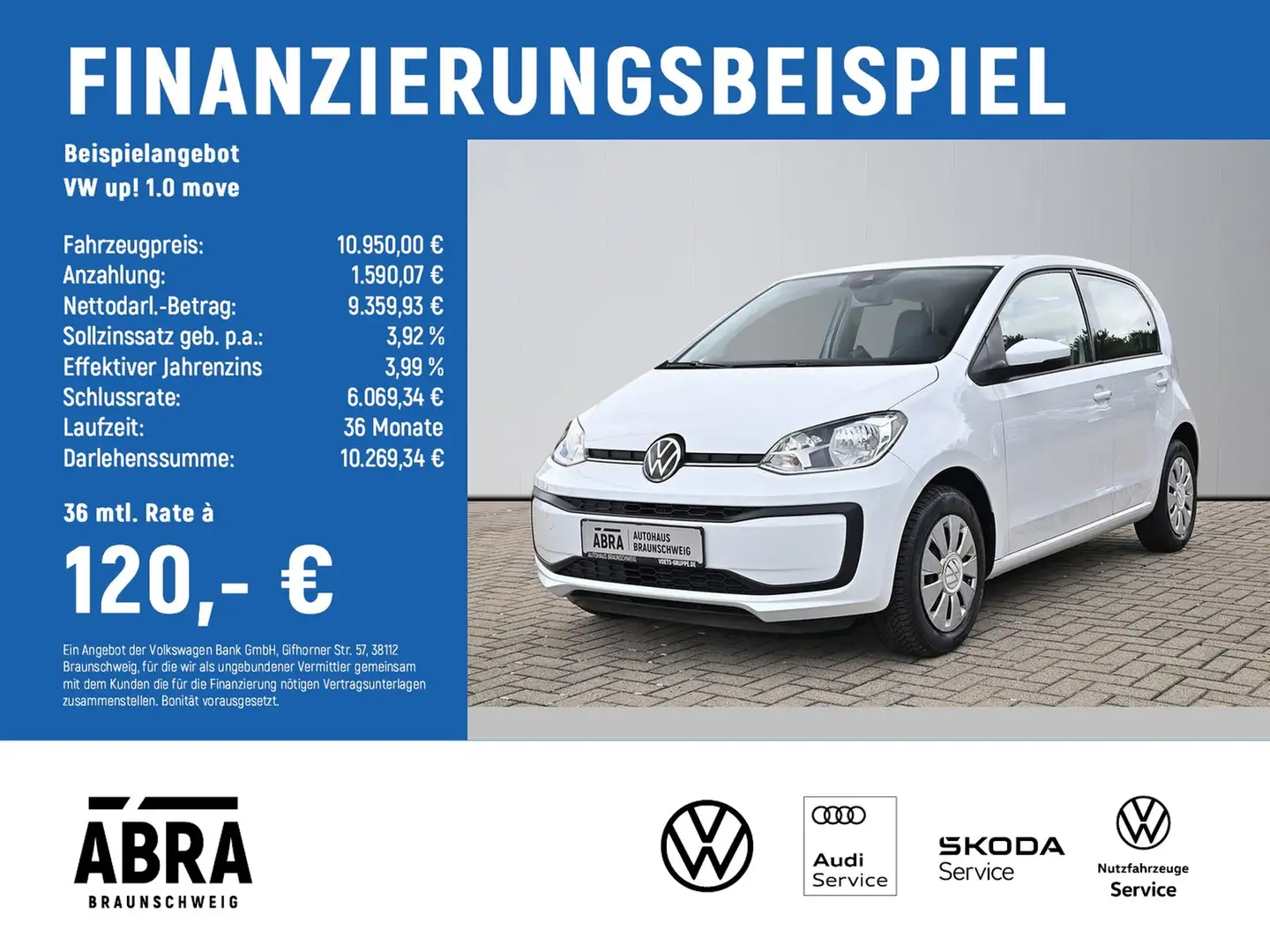 Volkswagen up! 1.0 move CAM+PHONE+PDC+GRA+DAB+KLIMA Weiß - 2