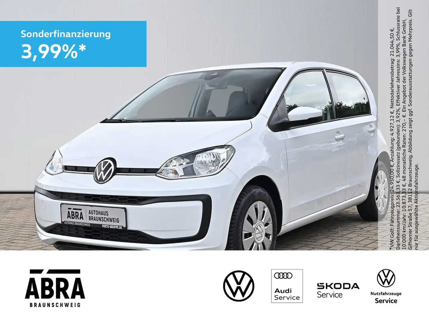 Volkswagen up! 1.0 move CAM+PHONE+PDC+GRA+DAB+KLIMA Weiß - 1