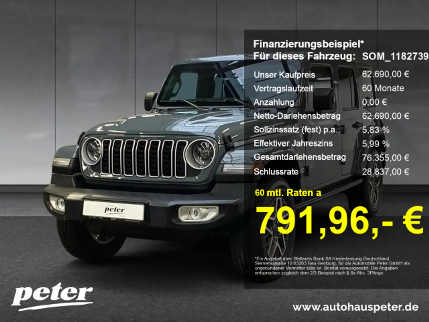 Jeep Wrangler WRANGLER MY2024 Sahara 2.0l T-GDI (272 PS) Grau - 1