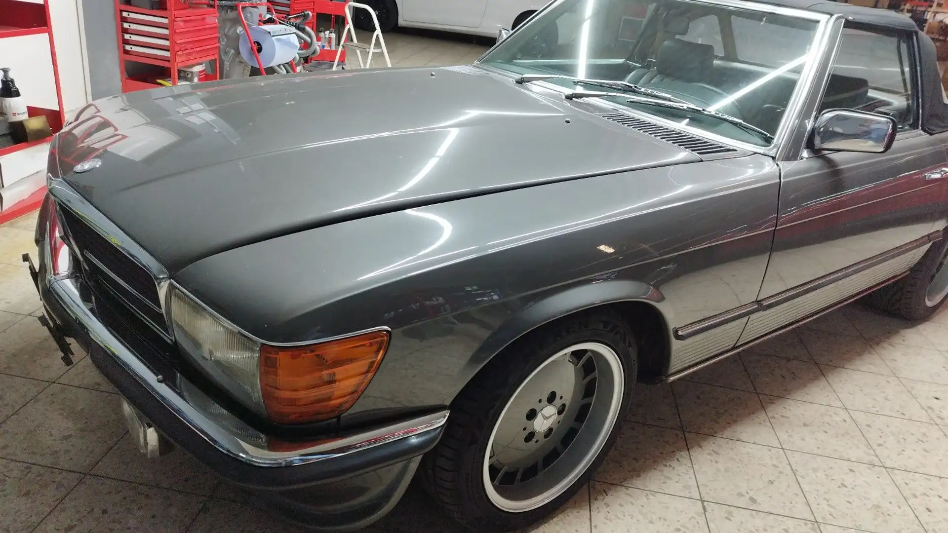 Mercedes-Benz SL 280 R107 Leder Lorinser-16" Windschott H-Zula Grau - 2