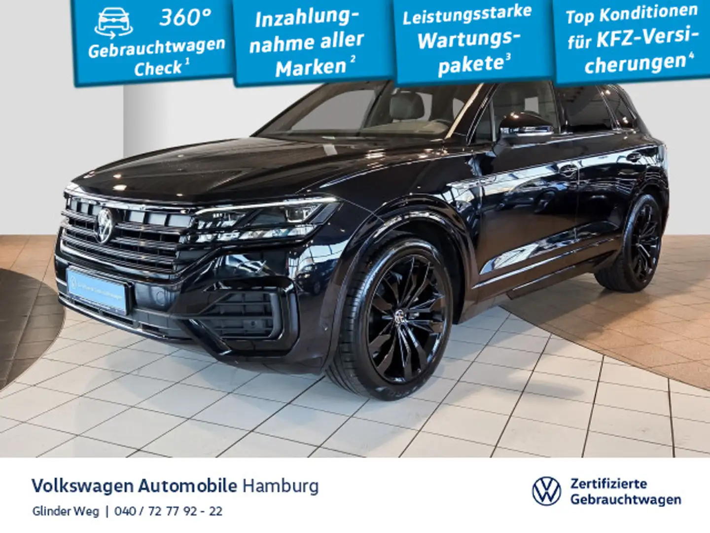 Volkswagen Touareg 3.0 V6 TDI DSG R-Line 4Motion AHK Luftfe Schwarz - 1
