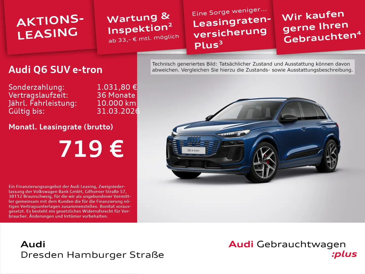 Audi Q6 e-tron edition one blue qua. Tech plus S line Bleu - 1