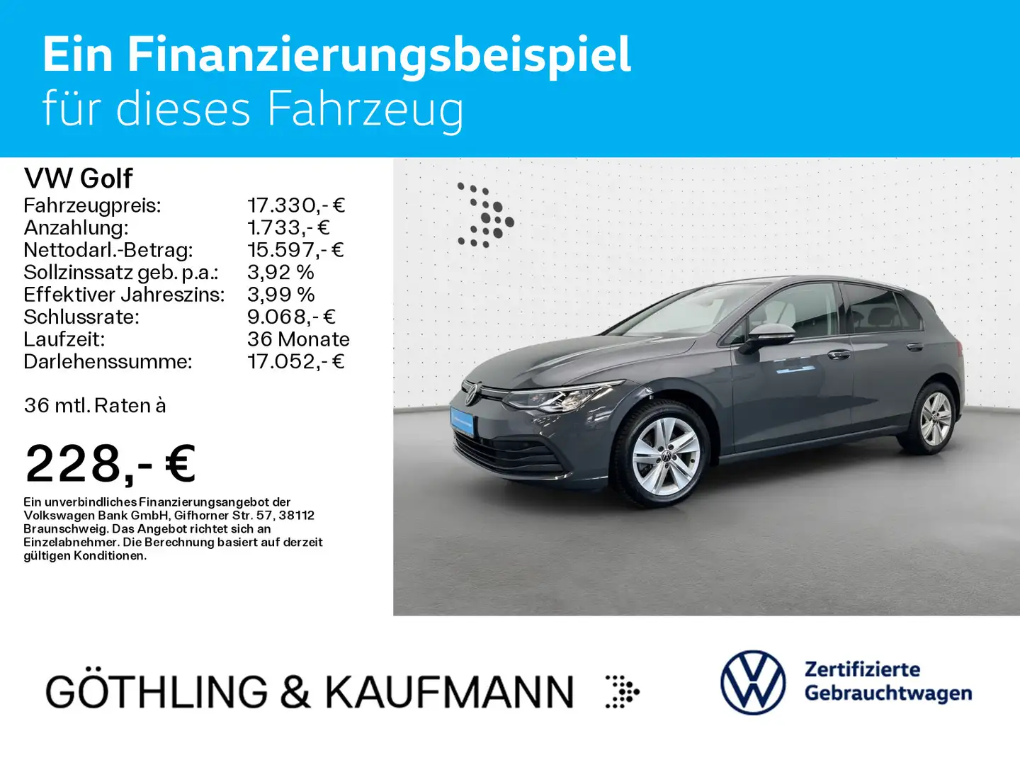 Volkswagen Golf Life 2.0 TDI 85kW*NAVI*LED*SHZ*PDC*ACC*APP Grigio - 2
