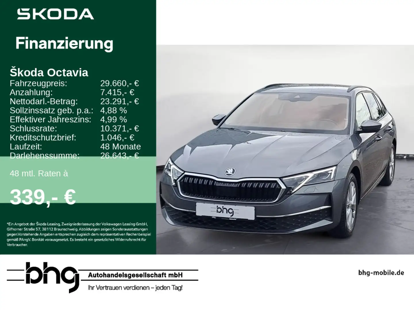 Skoda Octavia Combi 1.5 TSI DSG Selection AssistPaket Grau - 1