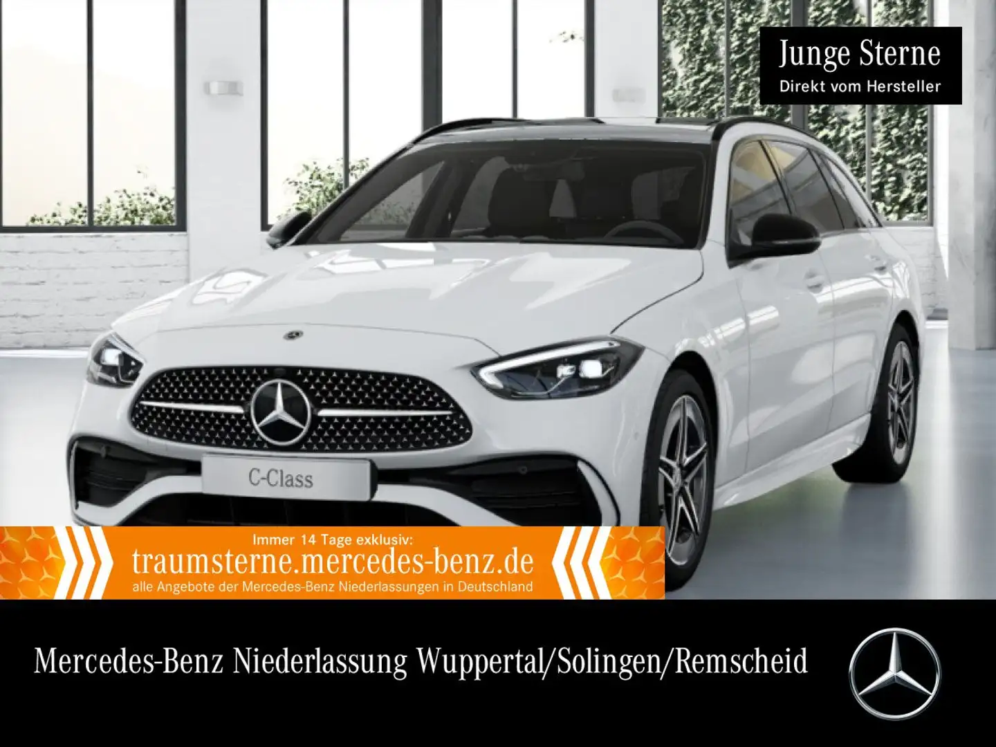 Mercedes-Benz C 200 T AMG+NIGHT+PANO+AHK+LED+KAMERA+TOTW+KEYLESS Weiß - 1