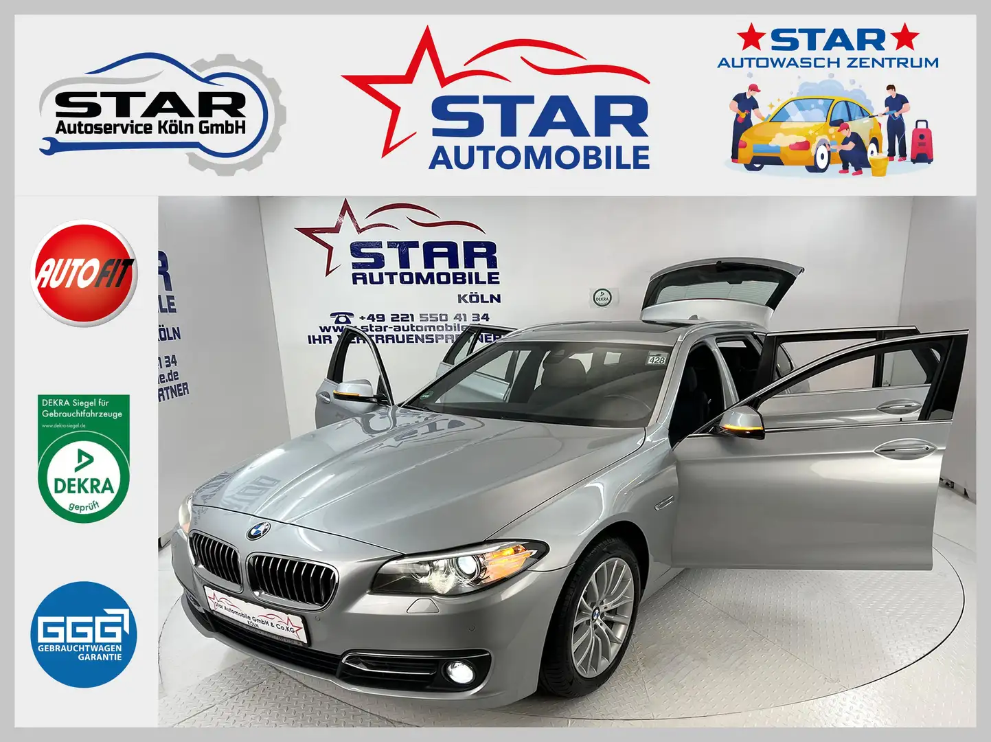 BMW 525 525d xDrive Touring 160KW Automatik*Bi-Xenon*EU 6 Gris - 1