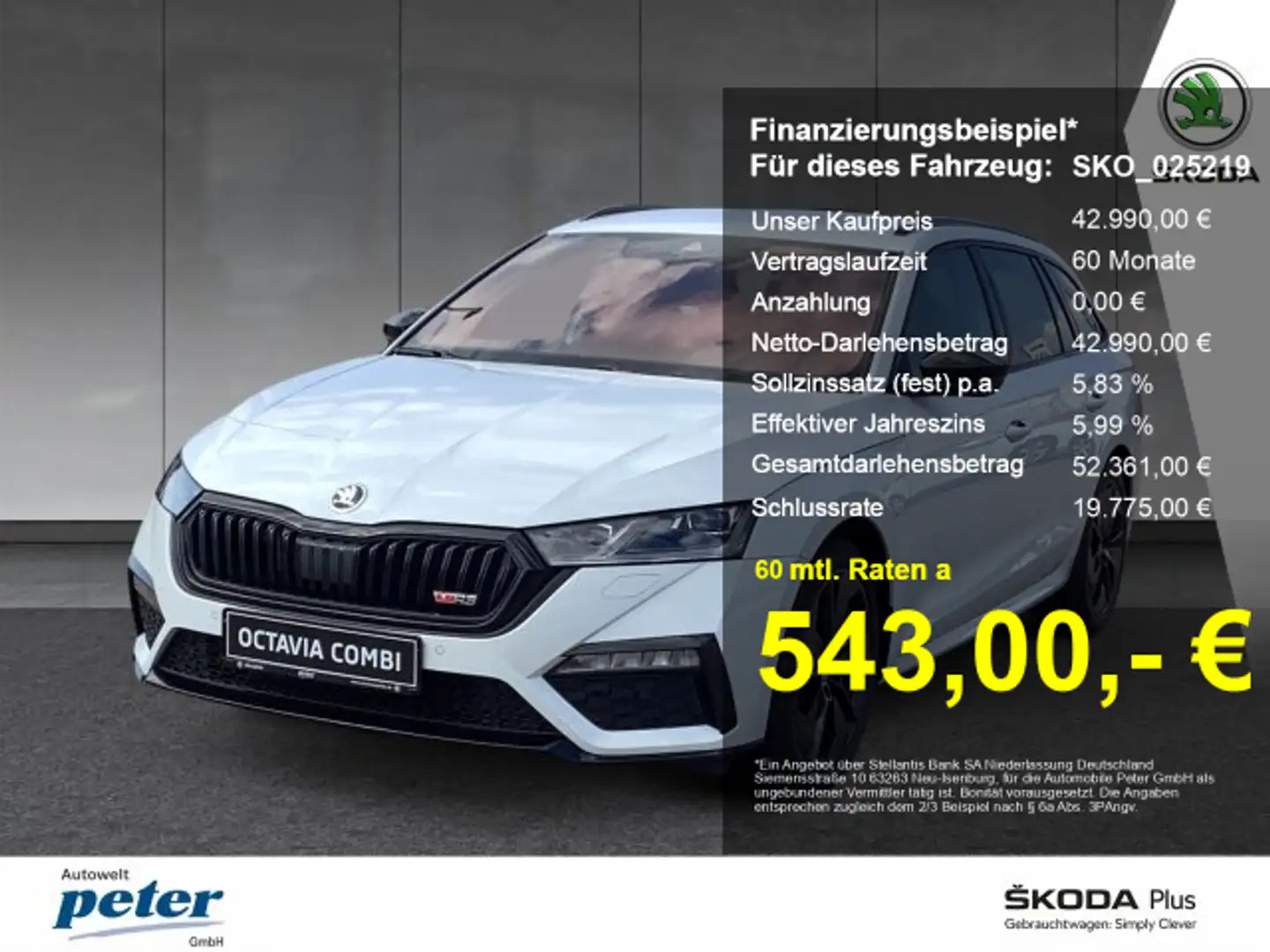 Skoda Octavia OCTAVIA COMBI TDI DSG RS **TAGESZUL.**MATRIX-LED Blanc - 1