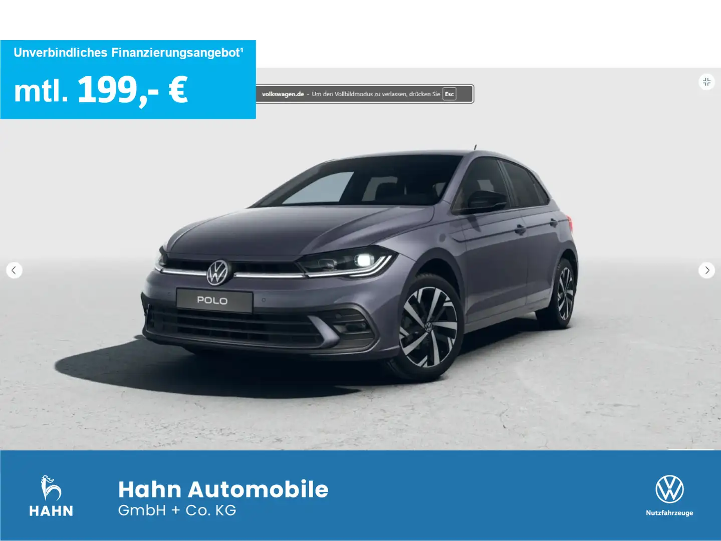 Volkswagen Polo ENERGY 1,0TSI 70kW NAVI MEDIA ALU PDC Grau - 1