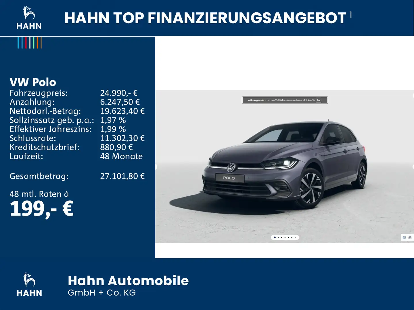 Volkswagen Polo ENERGY 1,0TSI 70kW NAVI MEDIA ALU PDC Grau - 2