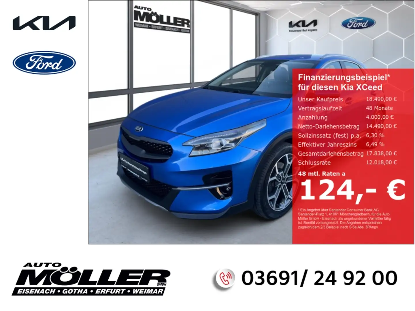 Kia XCeed 1.4T Vision DCT7 KOMF TEC ADA Rückfahrkamara Blau - 1