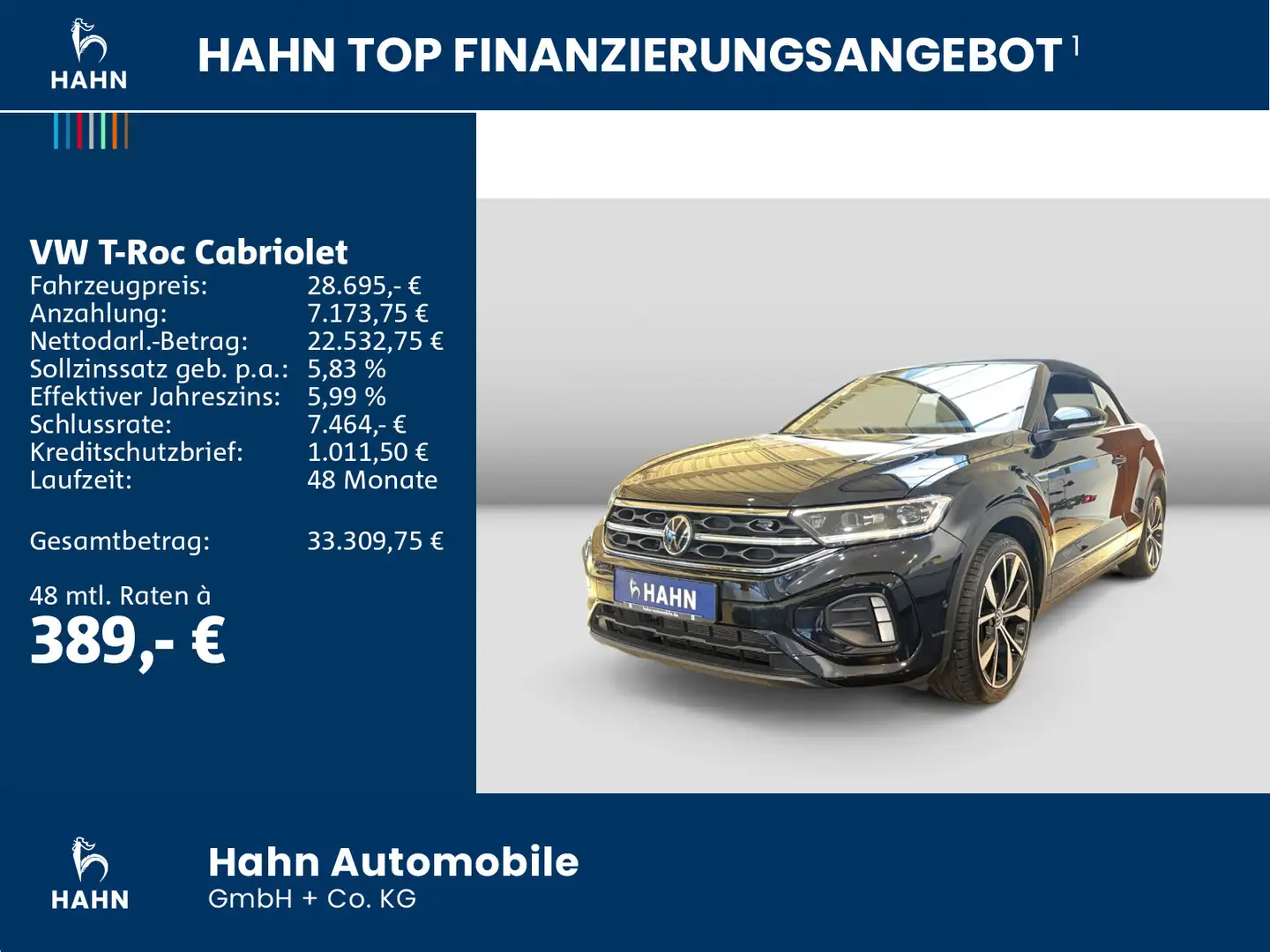 Volkswagen T-Roc 1.5TSI DSG R-Line Matrix Nav AHK Schwarz - 2
