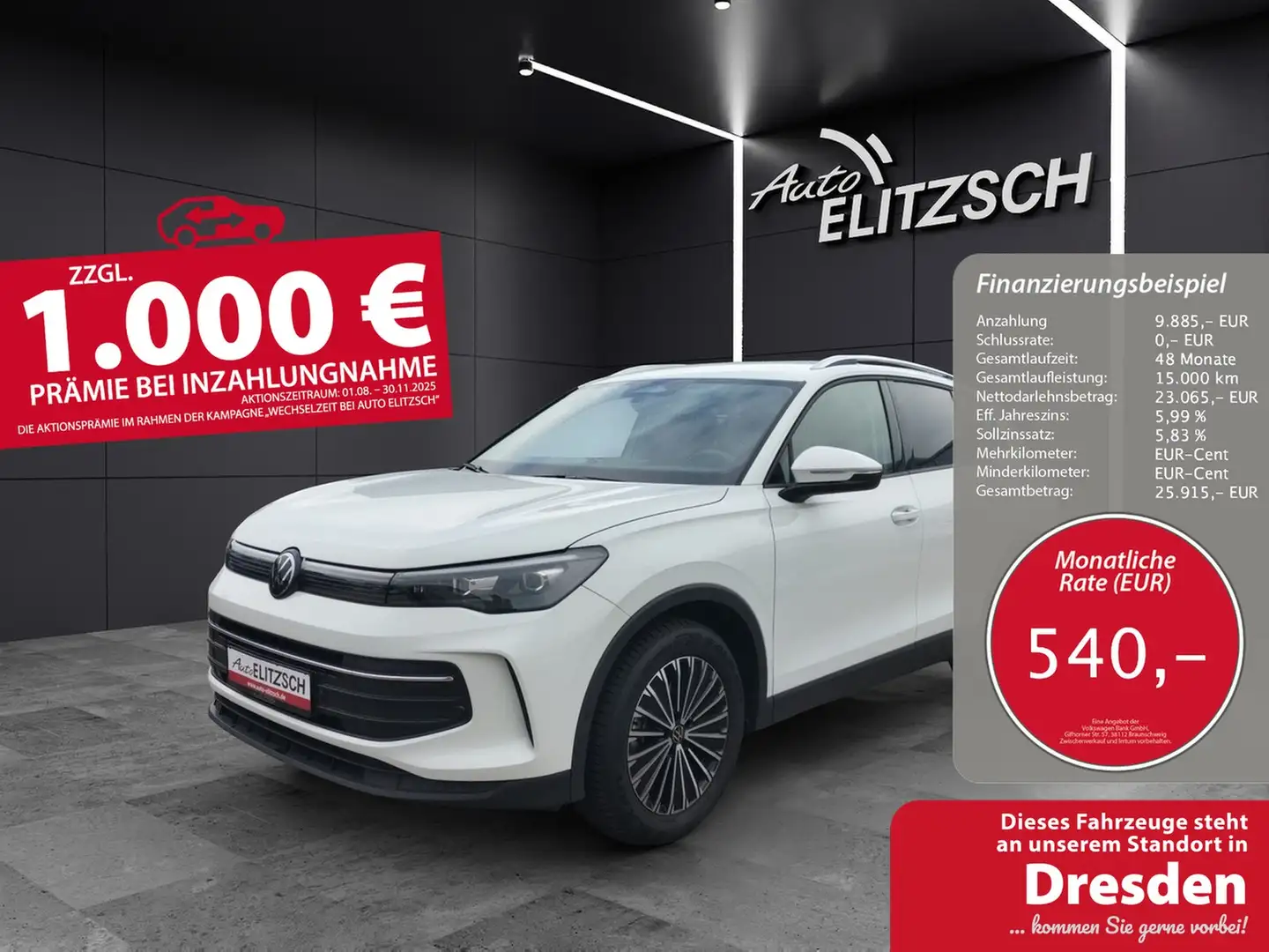 Volkswagen Tiguan eTSI Life DSG LED AHK Navi AID ACC RFK SH Weiß - 1
