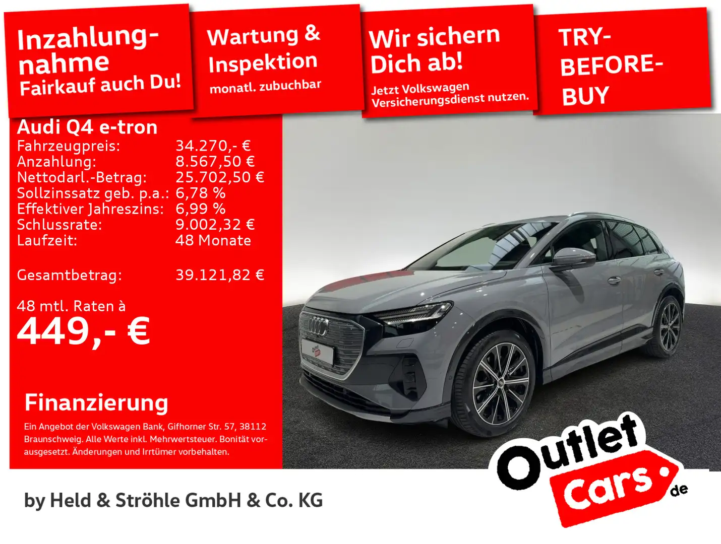 Audi Q4 e-tron 40 S line MATRIX SONOS NAVPRO KAM WÄPU Grau - 1