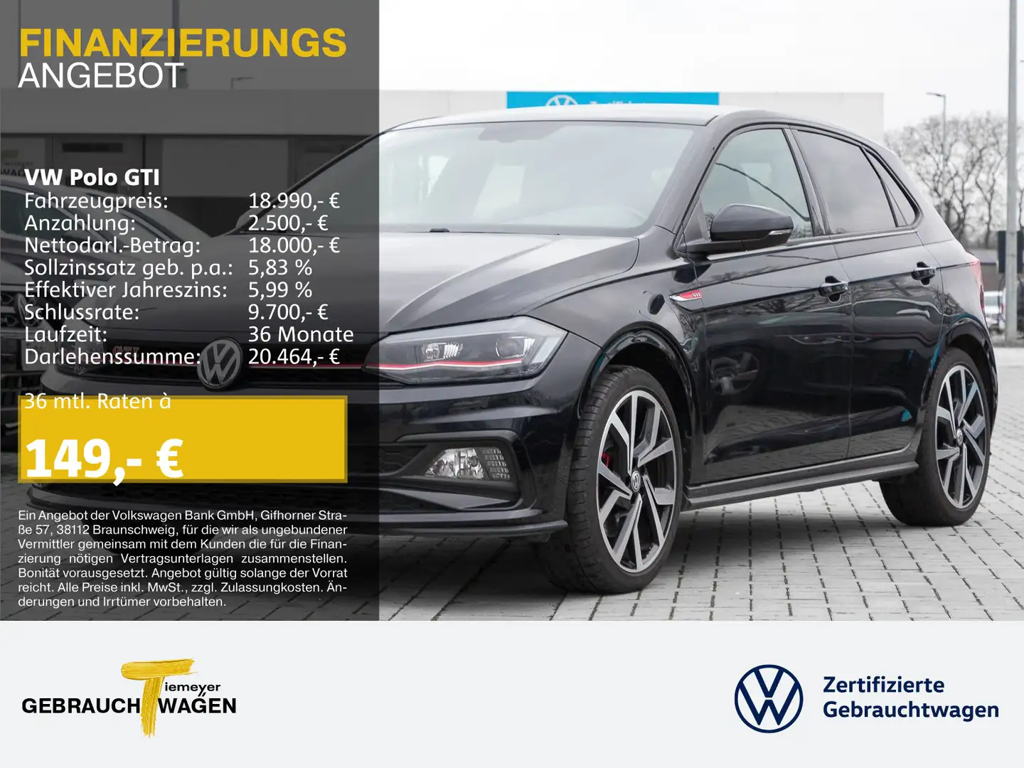 Volkswagen Polo GTI PANO LED LM18 Noir - 1