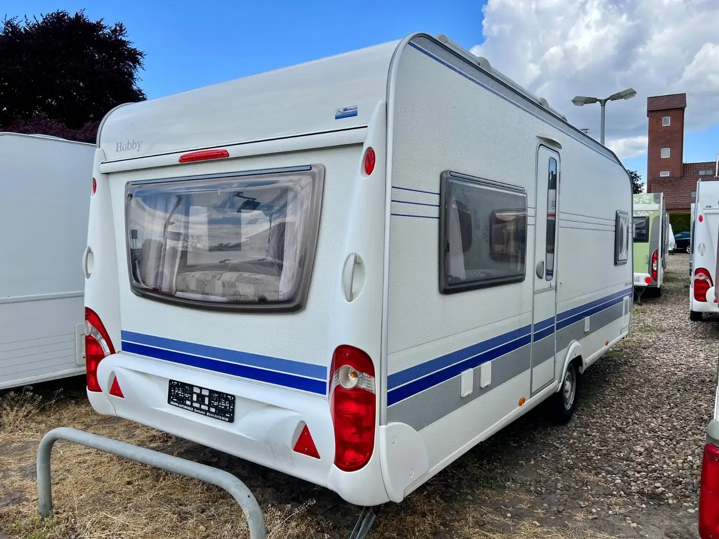 Hobby 540 Ufe Dusche Festbett Mover Vorzelt Markise Weiß - 1