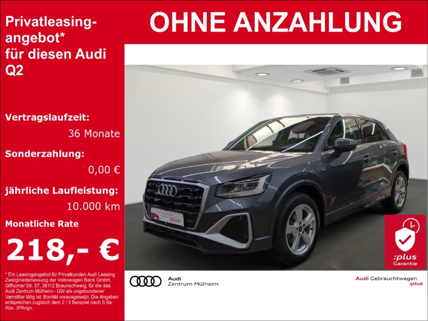 Audi Q2 30 TFSI S line Navi LED Sportsitze Einparkhilfe Grijs - 1