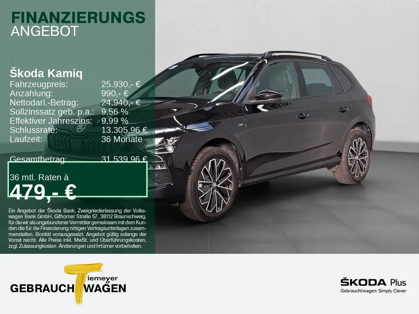 Skoda Kamiq 1.5 TSI DSG SELECTION TOUR PANO MATRIX LM1 Schwarz - 1