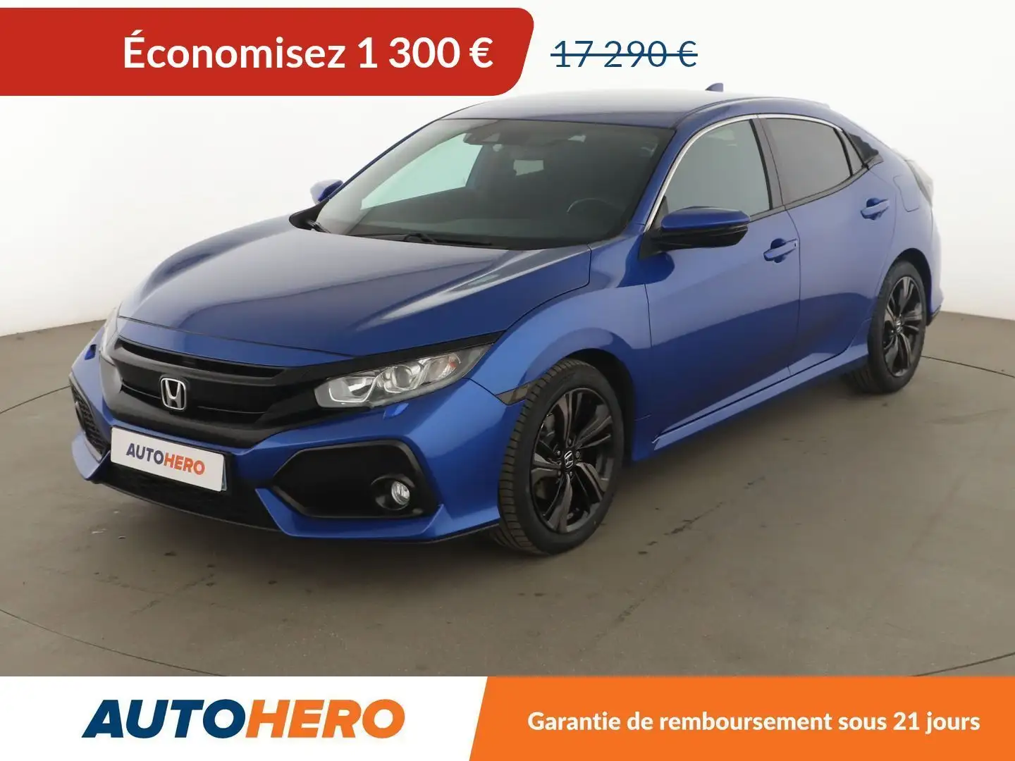Honda Civic 1.0 i-VTEC Executive CVT Bleu - 1
