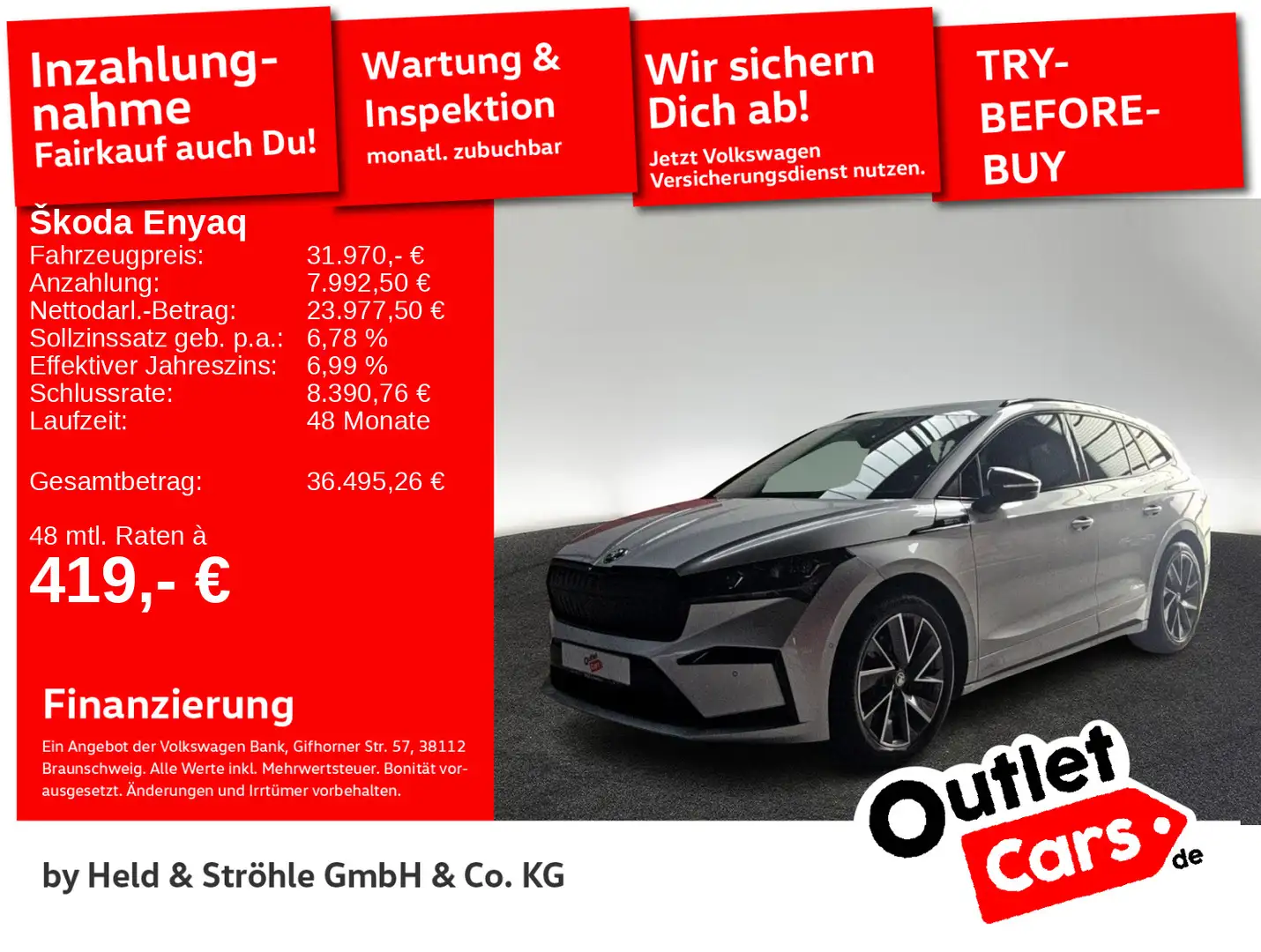 Skoda Enyaq iV 80 Sportline AHK MATRIX NAV KAM ACC APP Argent - 1