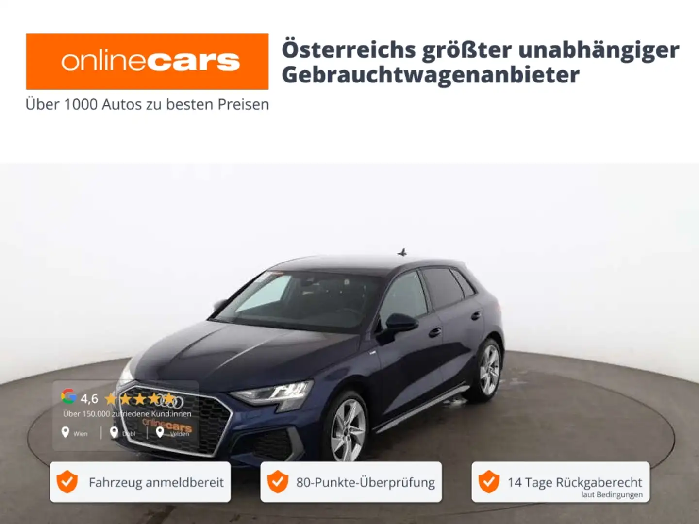 Audi A3 Sportback 30 TDI S-Line LED DIGITAL-TACHO NAVI Blau - 1