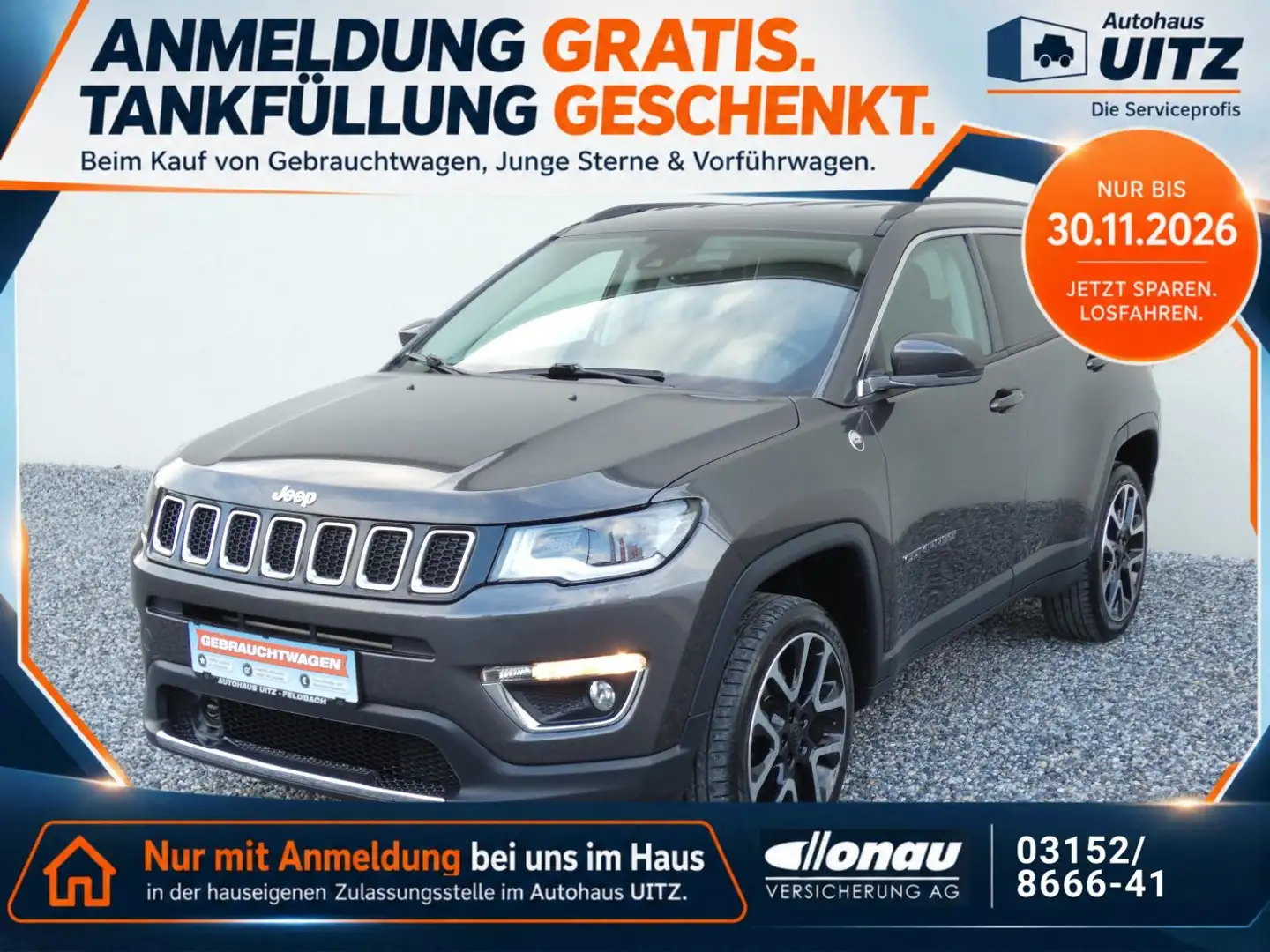 Jeep Compass 4x4 Autom. Opening Edition +AHK+PDC+Klima Grau - 1