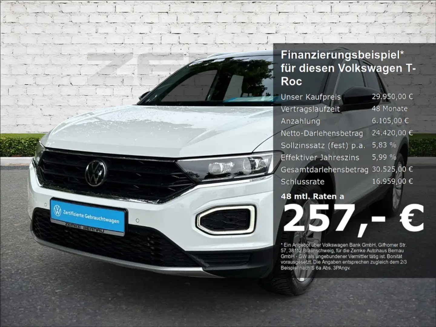 Volkswagen T-Roc 2.0 TSI DSG Sport 4Motion StandHZG AHK Weiß - 1