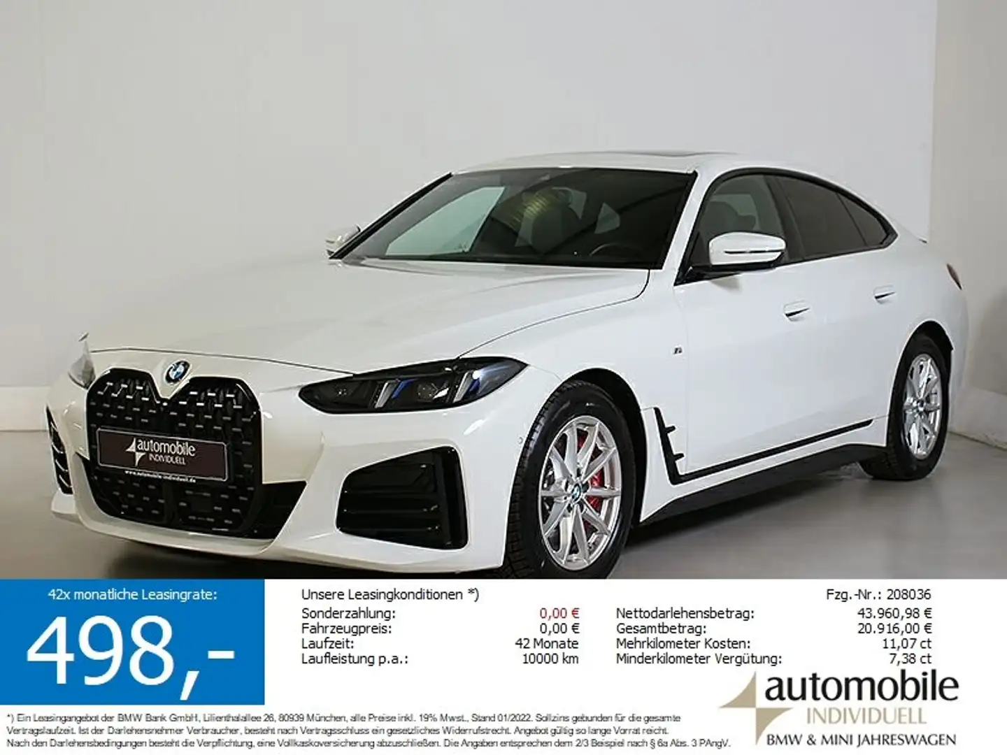 BMW 420 d Gran Coupé M Sport PRO ACC HuD HiFi Park+ Weiß - 1