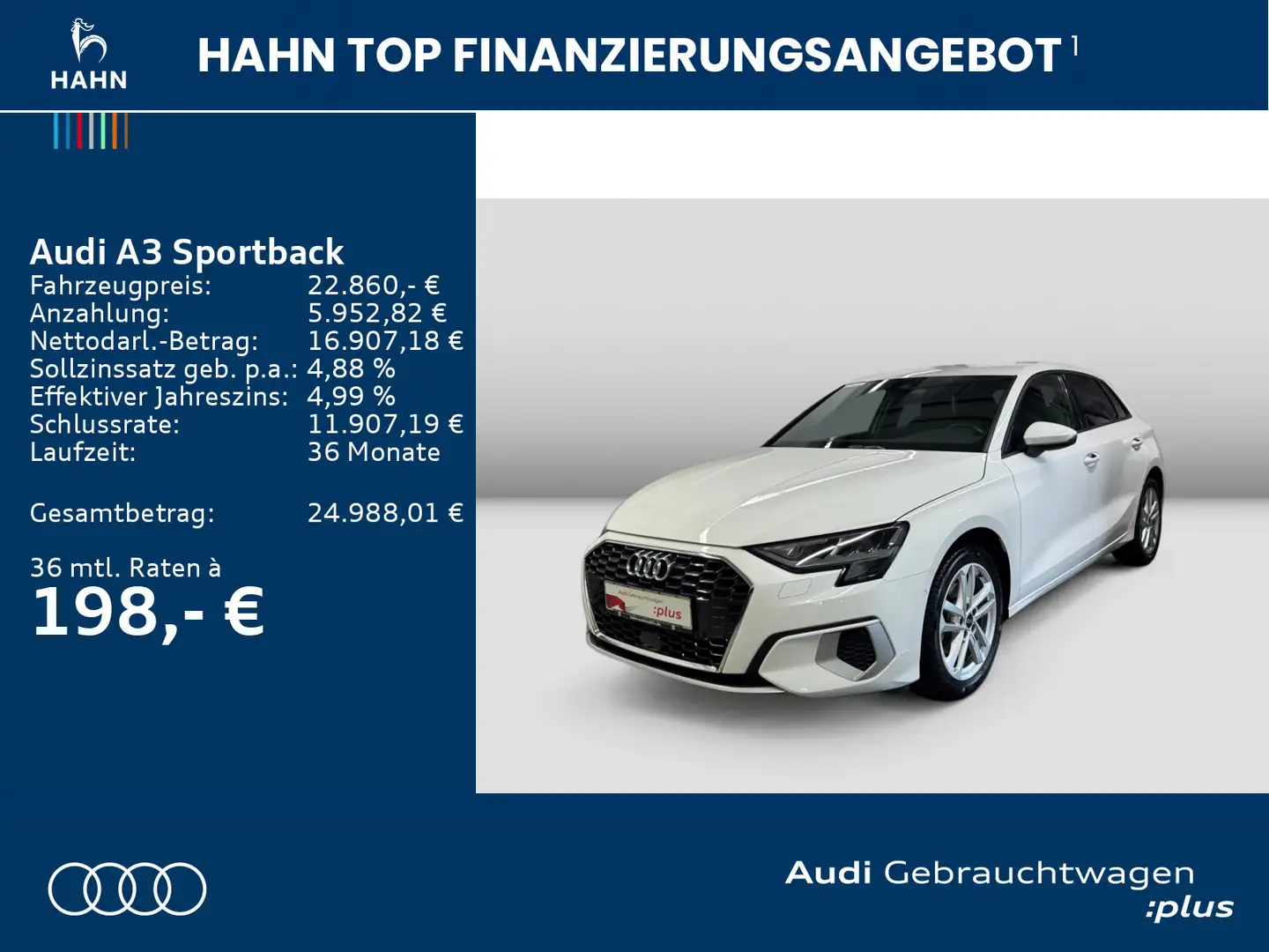 Audi A3 30 TDI advanced Carplay Tempo Sitzh Weiß - 2
