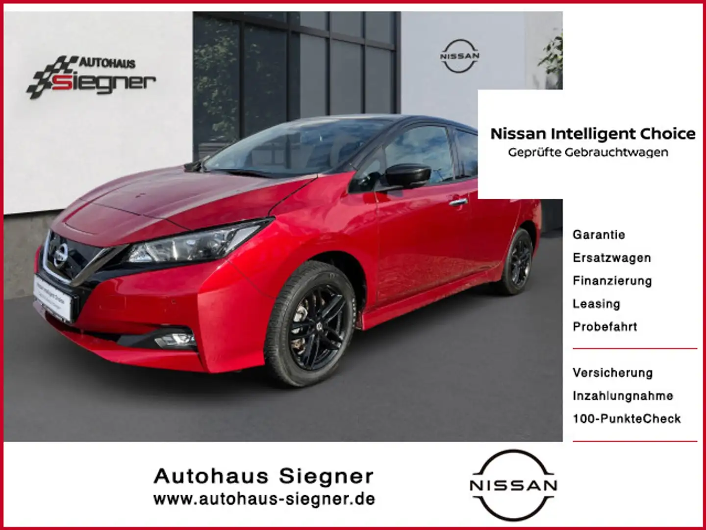 Nissan Leaf N-Connecta Option 62kWh Winterpaket 8fach b Rood - 1
