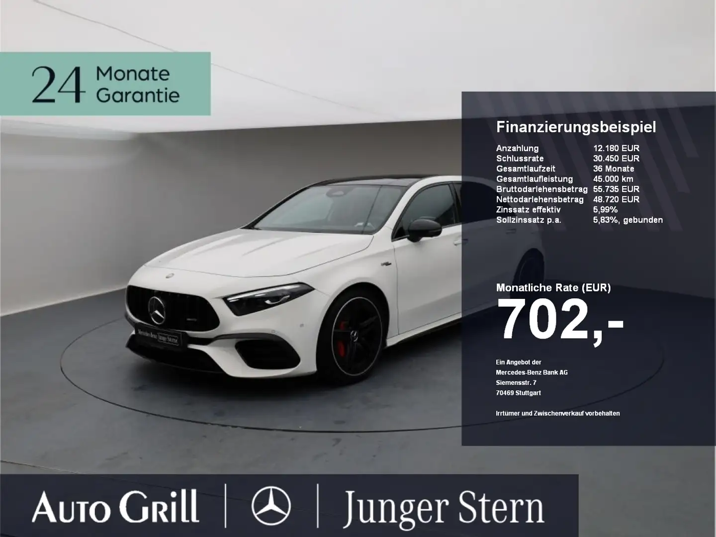 Mercedes-Benz A 45 AMG A 45 S 4M+ Pano RIDE PerfSitz*Lenk Burm Sitzklim Wit - 1