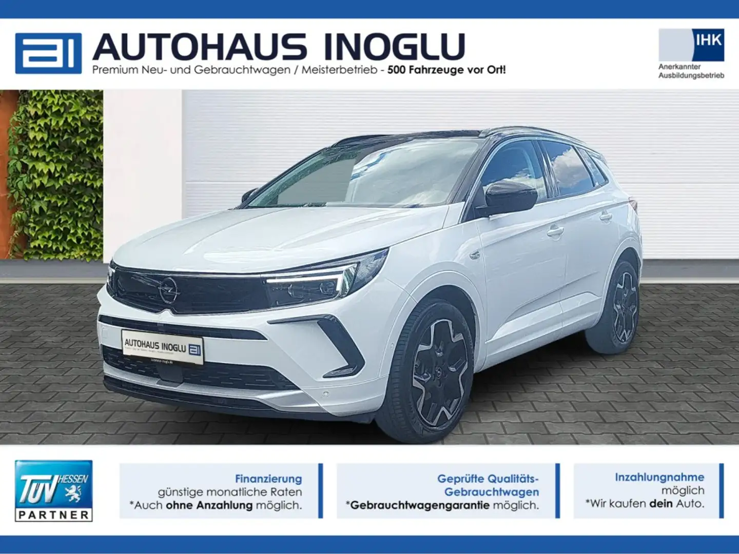 Opel Grandland 1.5*Ultimate*Alcantara*Kam*Navi*Le Shz Biały - 1