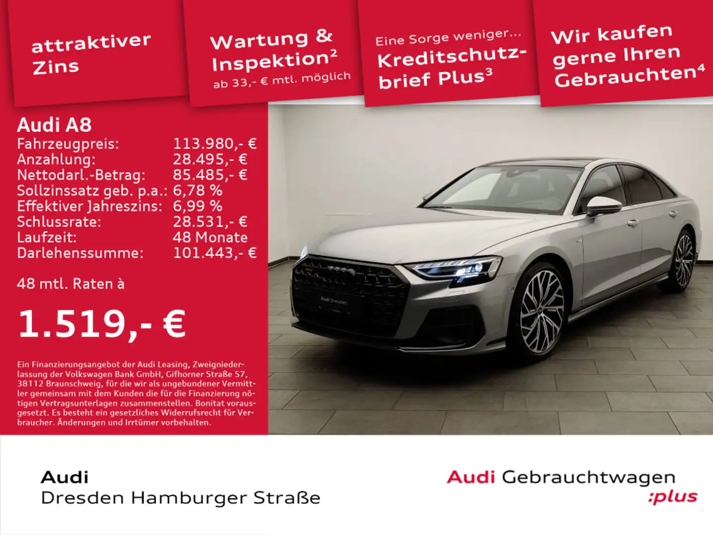Audi A8 50 TDI quattro 210(286) kW(PS) tiptronic UPE Argent - 1