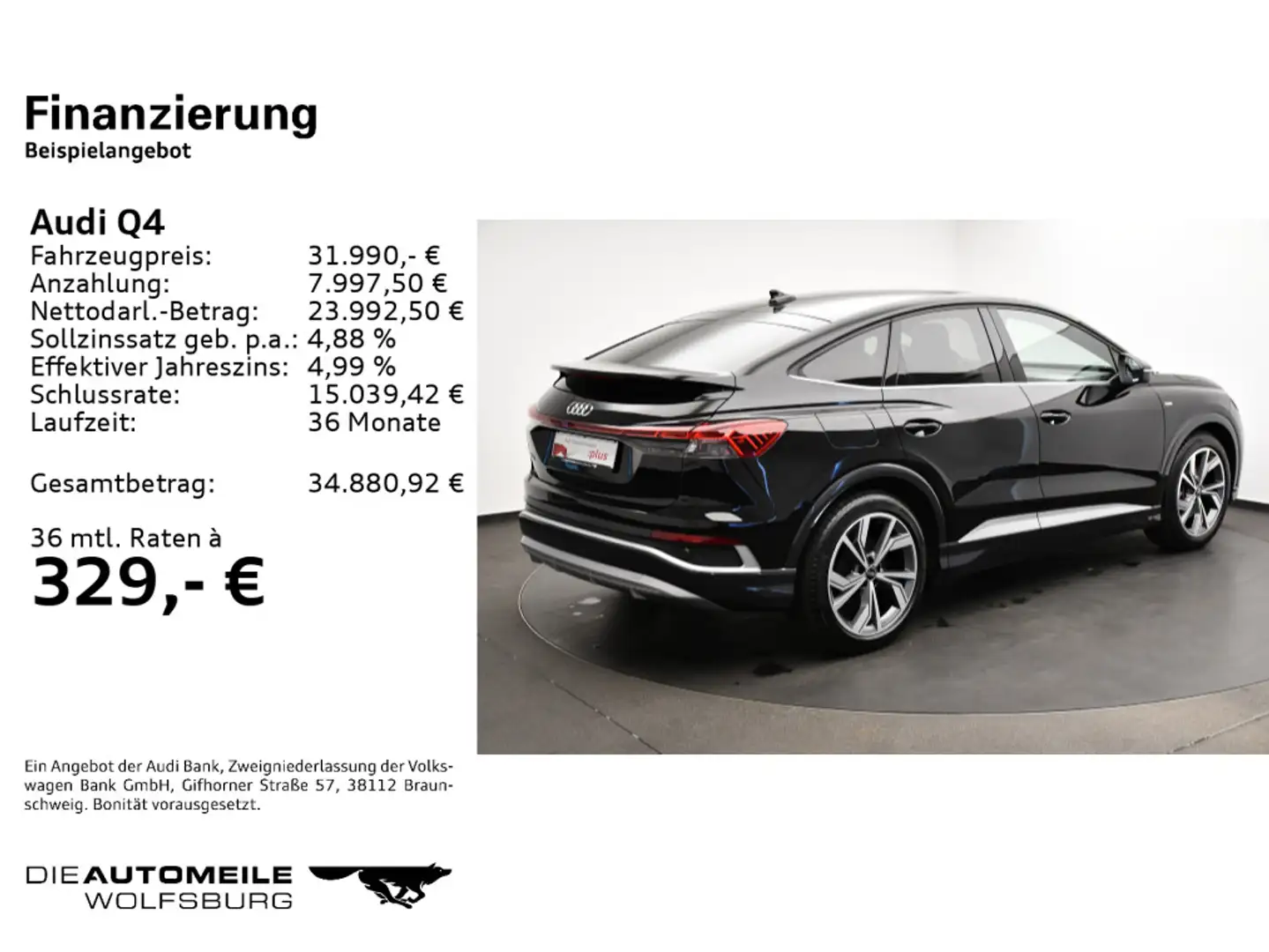 Audi Q4 e-tron 40 e-tron Sportback LED/Tempo/Einparkhi Nero - 2