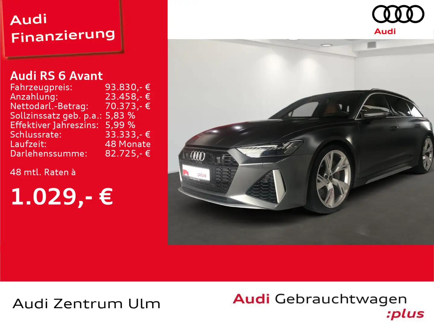 Audi RS6 RS6 Avant MATT 305KM/H HuD LASER KERAMIK RS-AGA Gris - 1