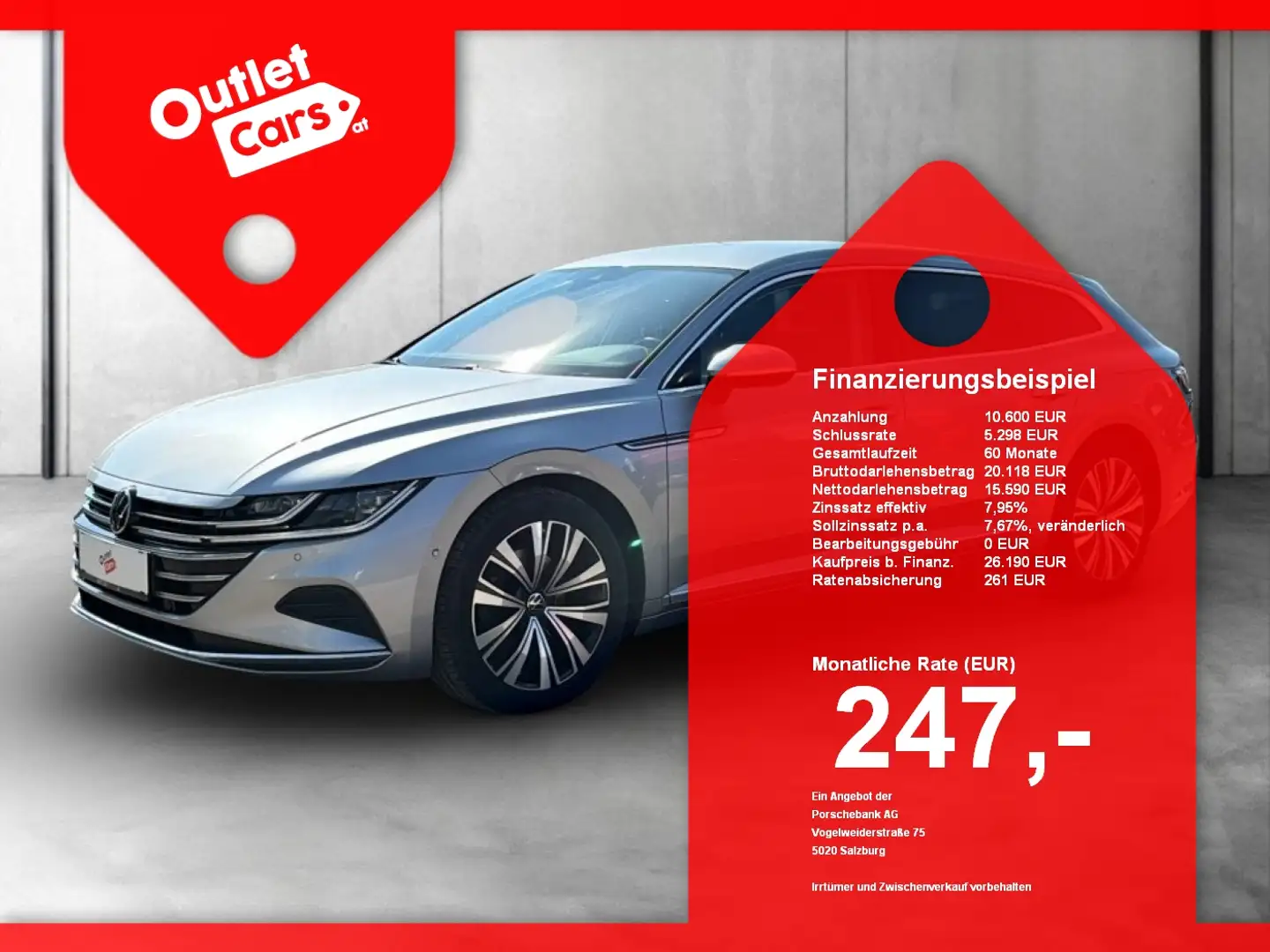 Volkswagen Arteon SB 2.0TDI MATRIX+NAVI+ASSIST+RADAR+SOUND Silber - 1