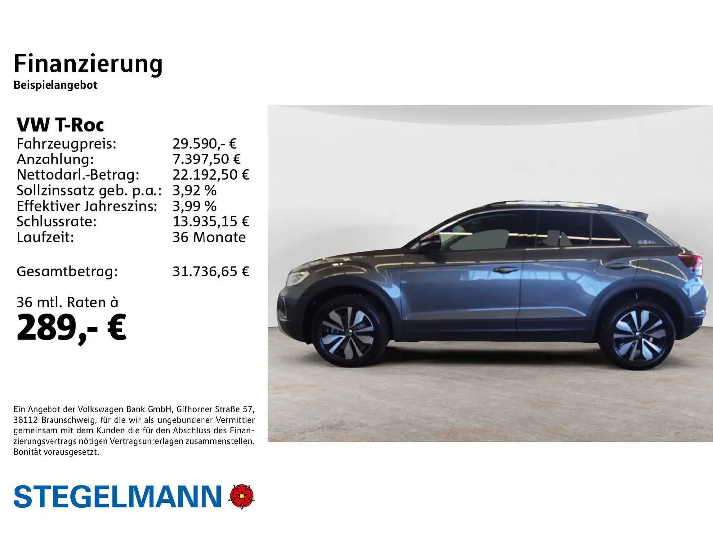 Volkswagen T-Roc 2.0 TDI DSG Goal *AHK*Kamera*LED*Navi* Grau - 2