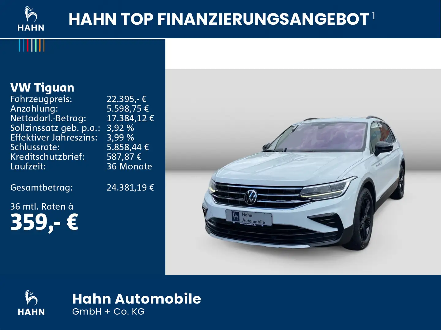 Volkswagen Tiguan 2.0 TDI DSG Urban Sport AHK LED Navi PDC Blanc - 2