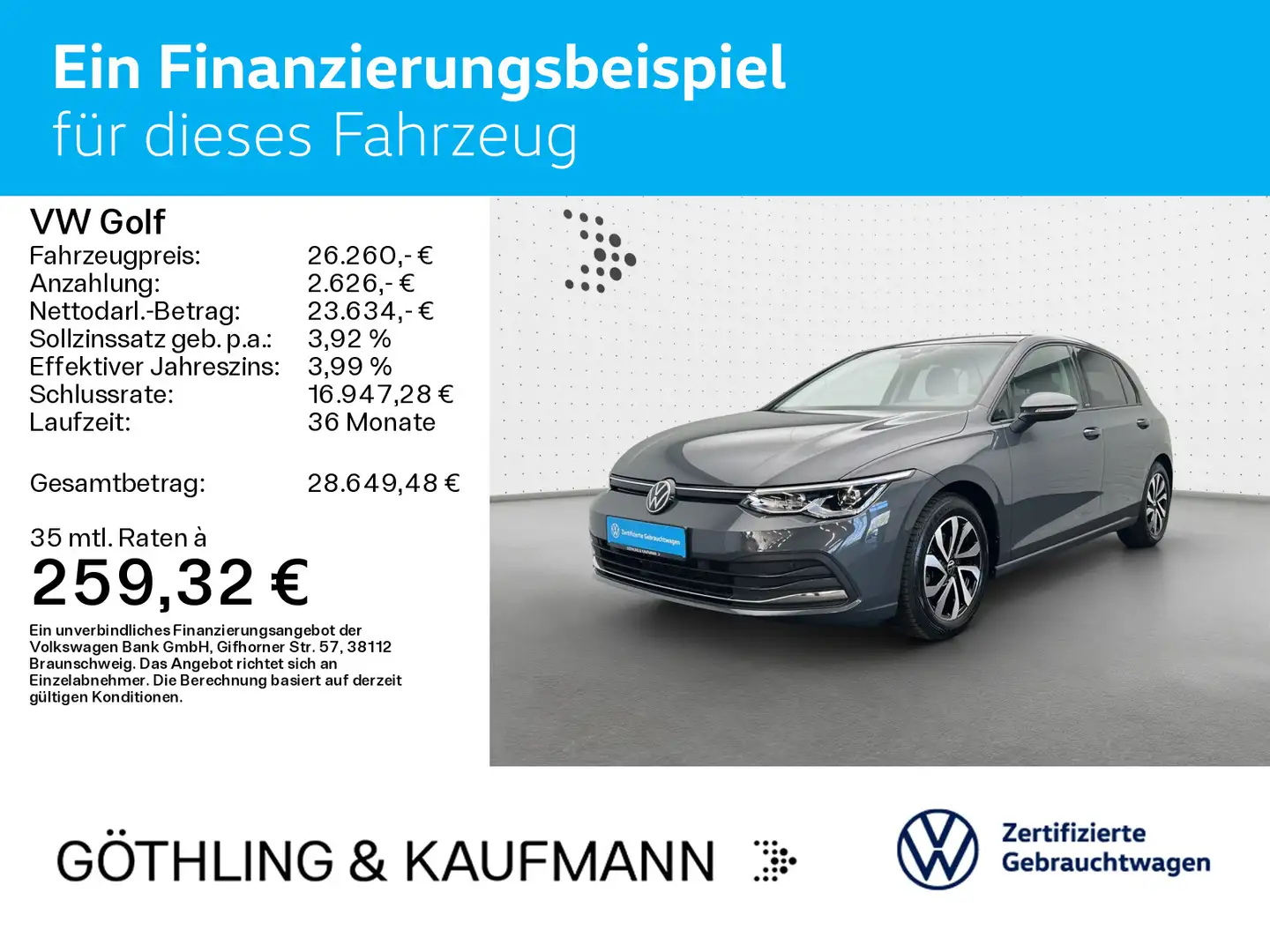 Volkswagen Golf ACTIVE 2.0TDI DSG*NAVI*PANO*AHK*KAM*HUD*AC Grau - 2