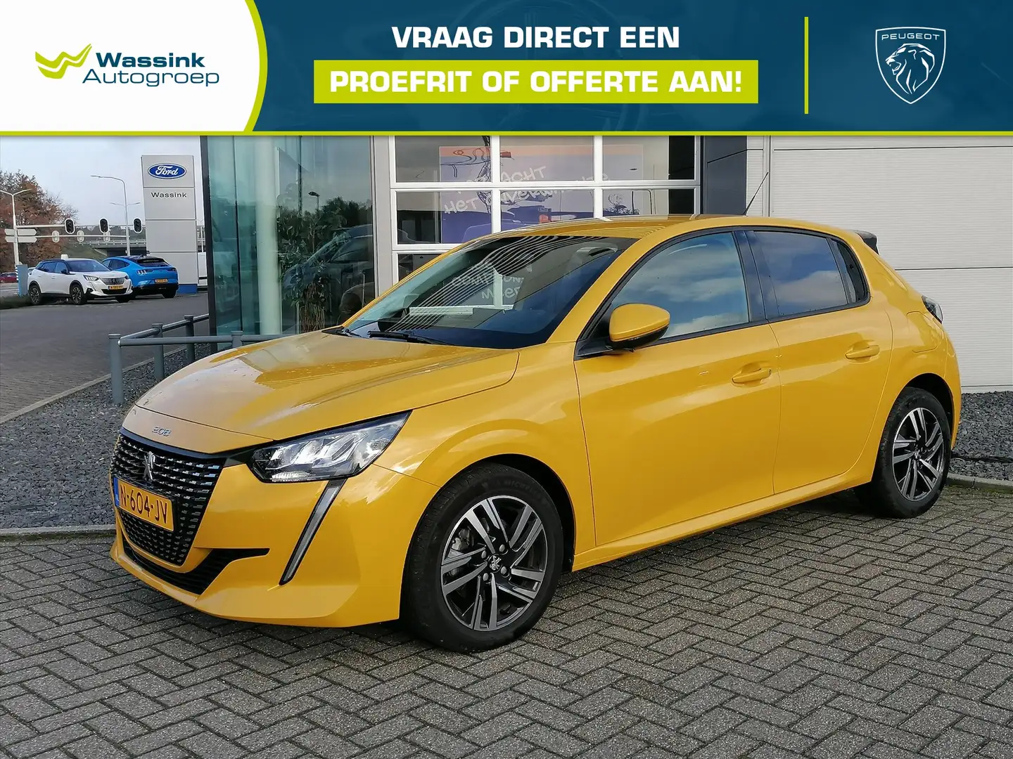 Peugeot 208 1.2 PureTech 100pk Automaat Allure | Stoelverwarmi Geel - 1