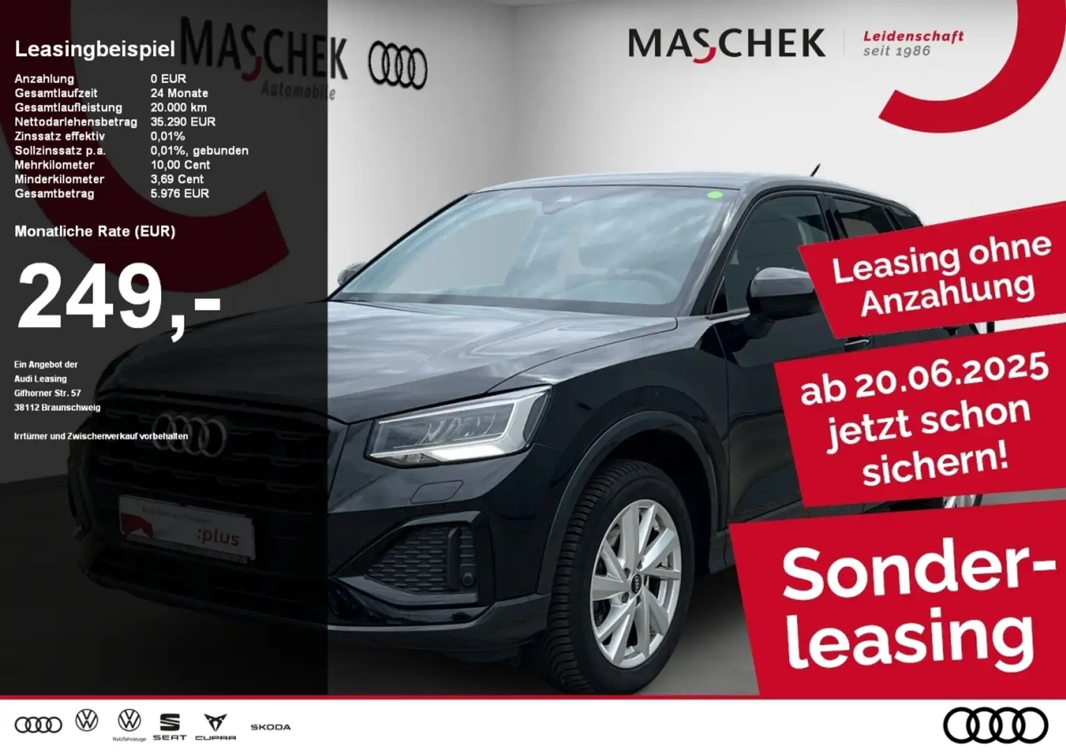 Audi Q2 Advanced 40 TFSI quatt Black Naviplus R-Cam ACC Si Zwart - 1