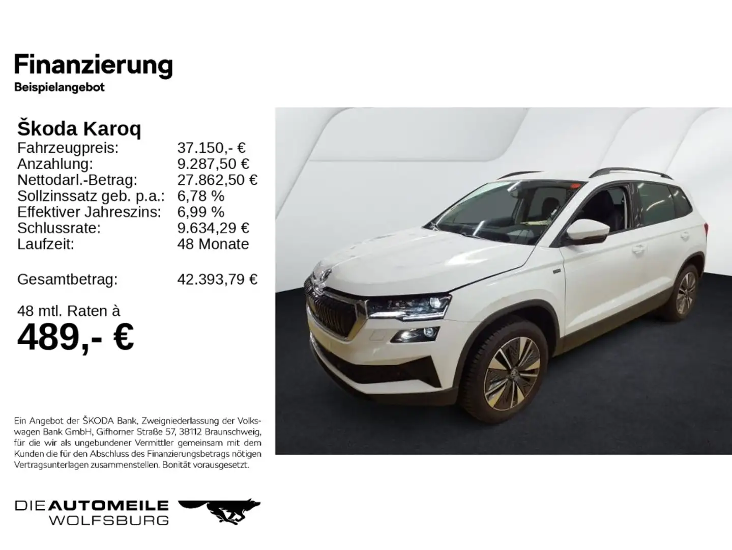 Skoda Karoq 2.0 TDI DSG Drive Stand/ACC/Matrix/AHK Weiß - 2