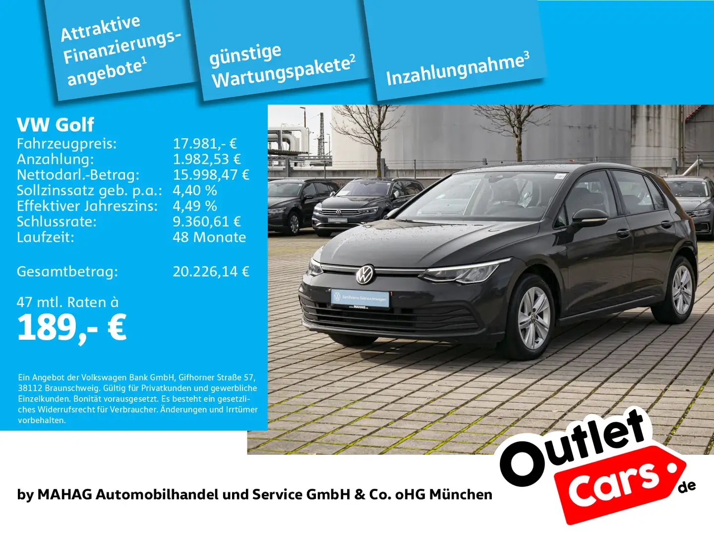 Volkswagen Golf VIII 1.0 TSI LIFE Navi LED Keyless 6-Gang Grau - 1