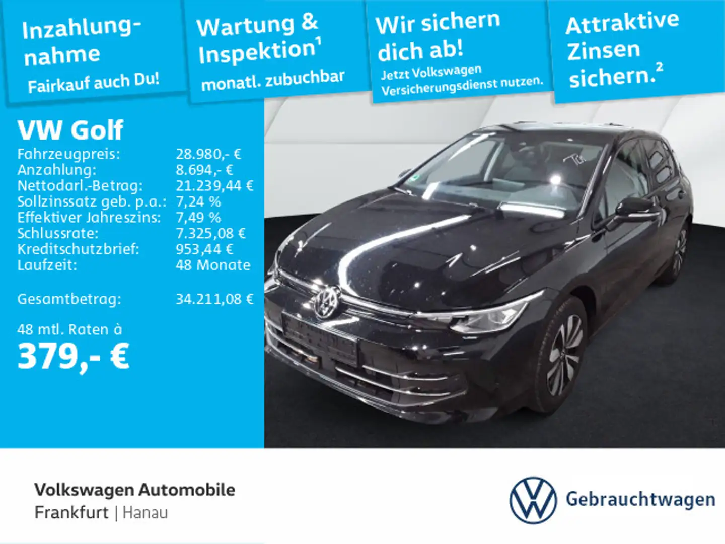Volkswagen Golf VIII 2.0 TDI DSG Goal DAB+ LEDPlus Navi Fro Schwarz - 1